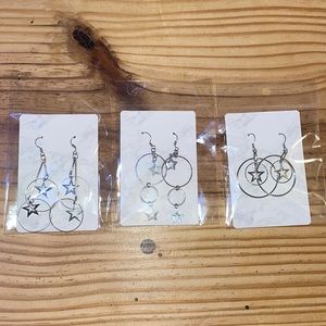‼️FLASH SALE‼️ 3 pair of stainless steel eardrops